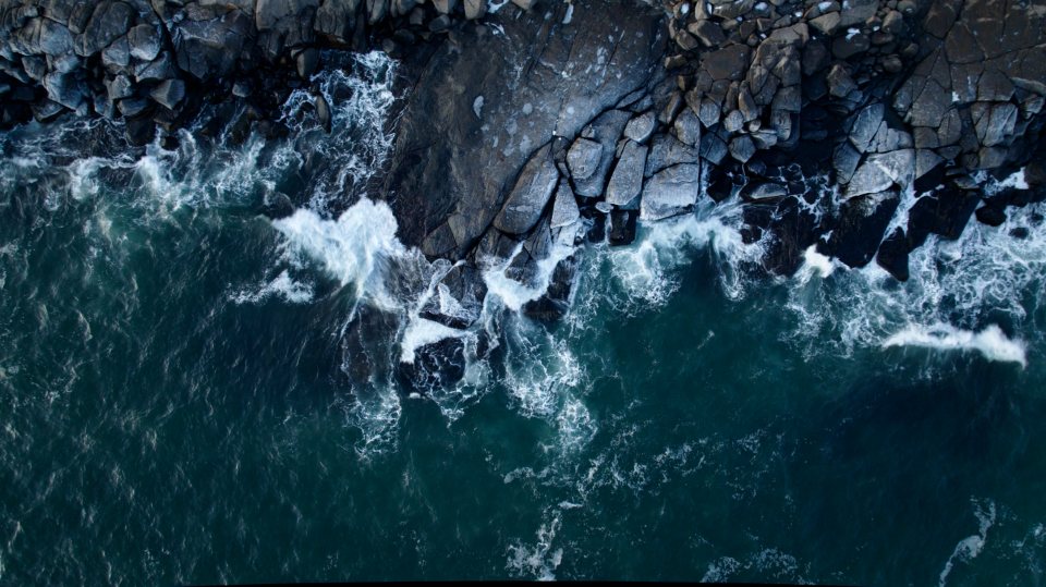 Ocean swell seen from above